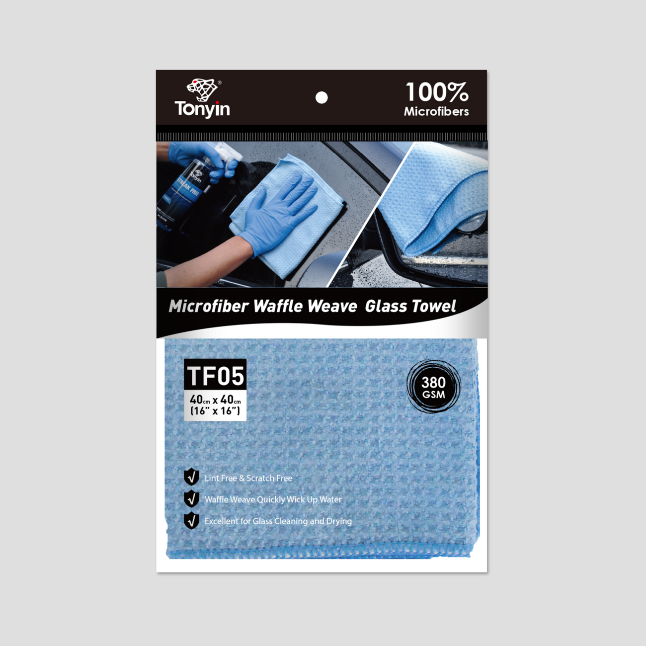 WAFFLE WEAVE GLASS TOWEL 380GSM