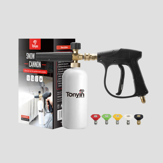 SNOW FOAM CANNON (WITH SPRAY GUN AND PRESSURE WASHER NOZZLES)
